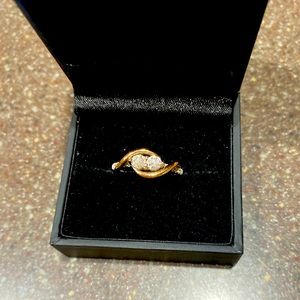 Forever Us Collection- 14k gold with two quarter carat diamonds